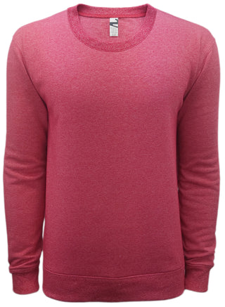 Buy red-heather DP 2003 Cotton/Poly 3end Fleece-  Crew Neck Sweatshirt - Unisex